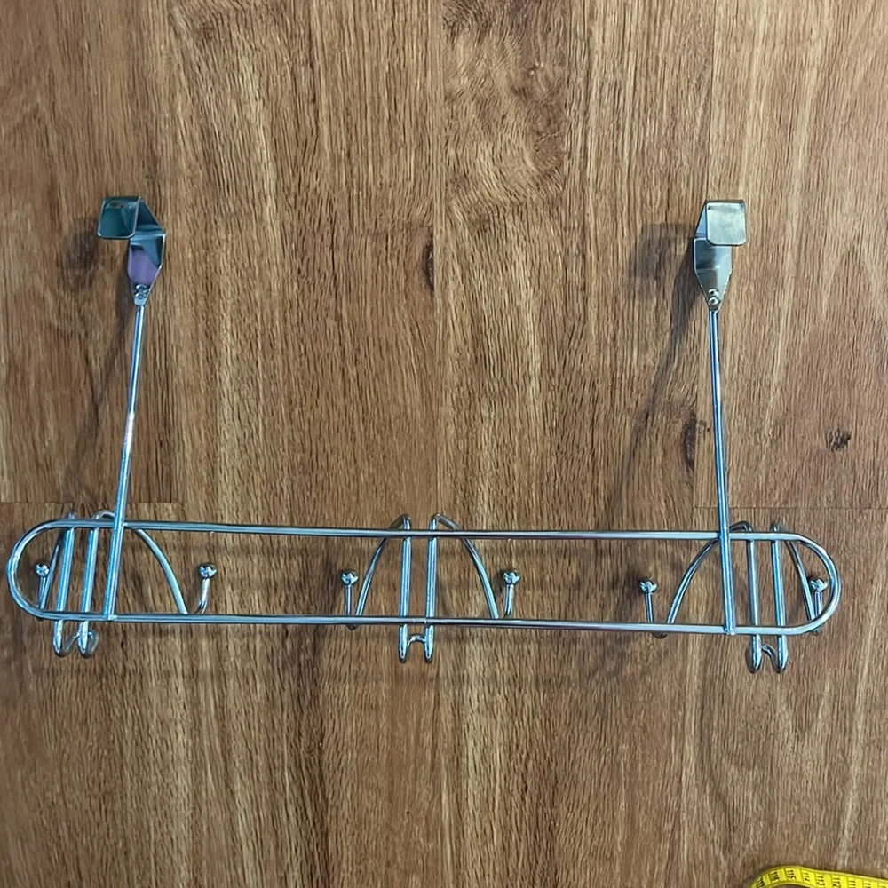 Silver Over-the-Door Mounted Coat Rack